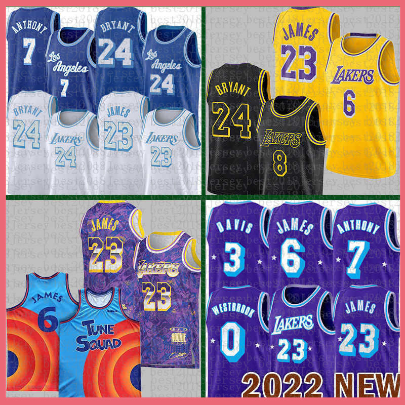 

24 LeBron James Carmelo Anthony Basketball Jersey Los Angeles''Lakers''Kobe''Bryant''Mens 23 6 7 Anthony Russell Westbrook Davis III Red 5555, Youth jersey