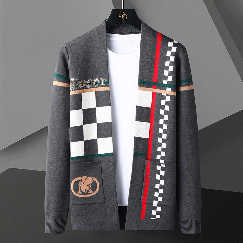 Men's Sweaters New Fall Winter Luxury Cashmere Cardigan Men England Style Men's Jackets Thick Warm Mens Cardigans High End Classic Sweater