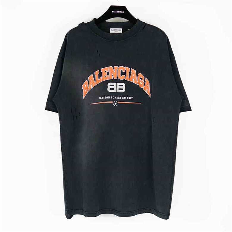 

Top Quality Balencaigass T Shirt Doule 2022 Family Summer LimitedMEK5, Black