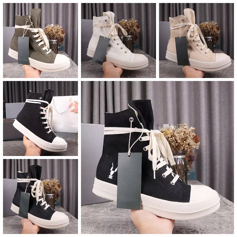 

Designer Women Woman Rick Canvas Boots Black Lady Men Lace-Up shoes High Thick shoe party Dance Suede Sneakers booties Large size 36-45 X9Az#, 10