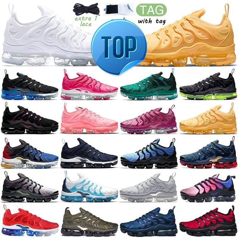 

2022 Tn Plus Running Shoes Men Women Black Bubblegum Yolk Cherry Cool Grey Neon Olive Pure Platinum Dark Blue Mens Womens Sports Trainers, (9) 40-45