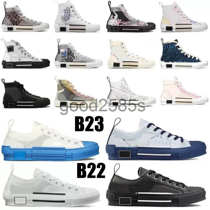 

Dies Tops Quality B22 Designer Shoes B23 Oblique Low High Top Sneakers Men Women Luxurys Designers Sneaker Fashion Technical Leather Out tJO, 22