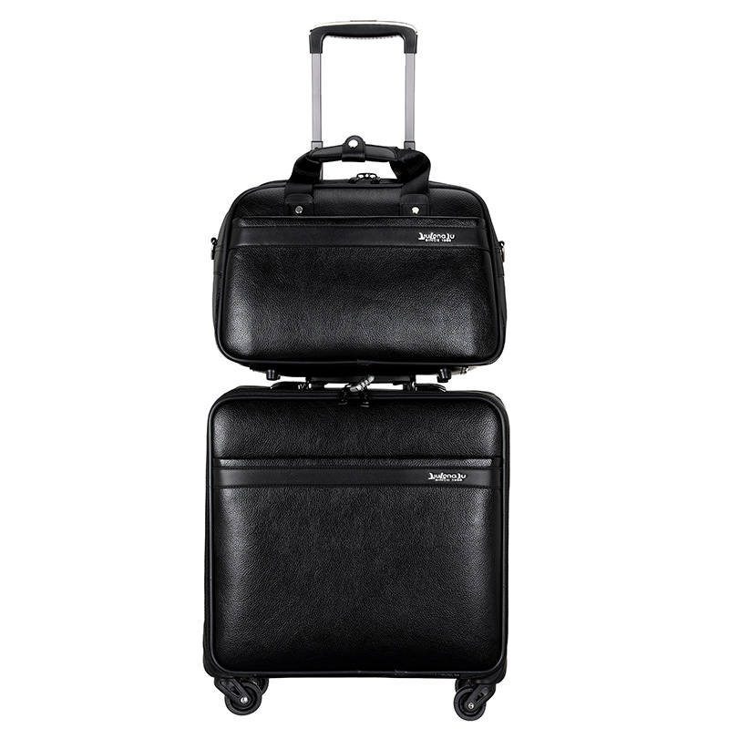 

Business Boxes Mother-in-law Suit Luggages Sets Mute Universal Wheel Leather Air Box Trolley Case 16 Inch High-end Fashion Boarding Box