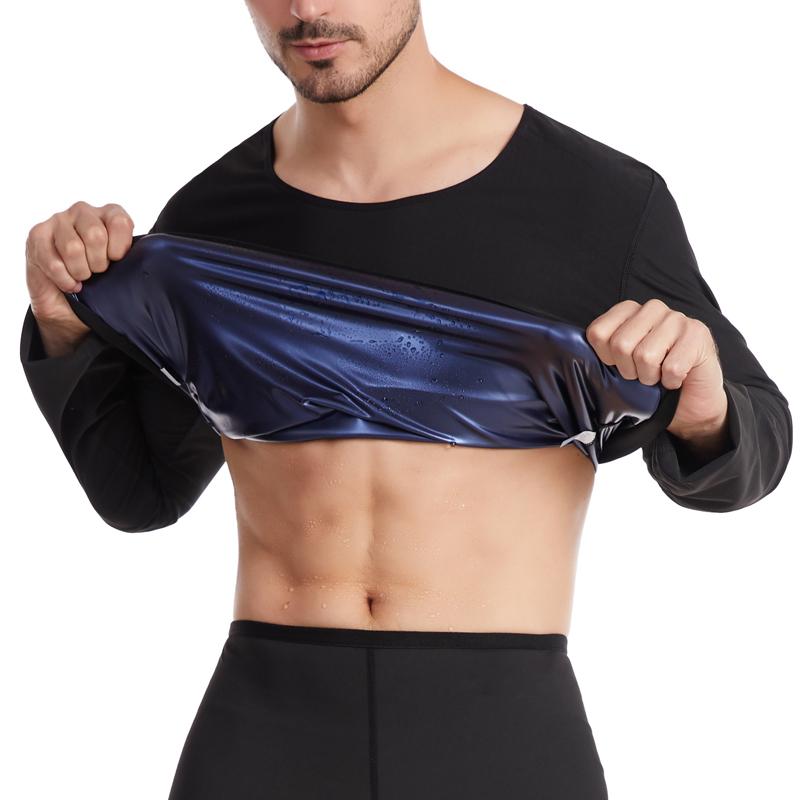 

Men' Body Shapers Men Shirt Waist Trainer Vest For Weight Loss Sweat Corset Shaper Long Sleeve Sauna Slimming Workout ShirtMen