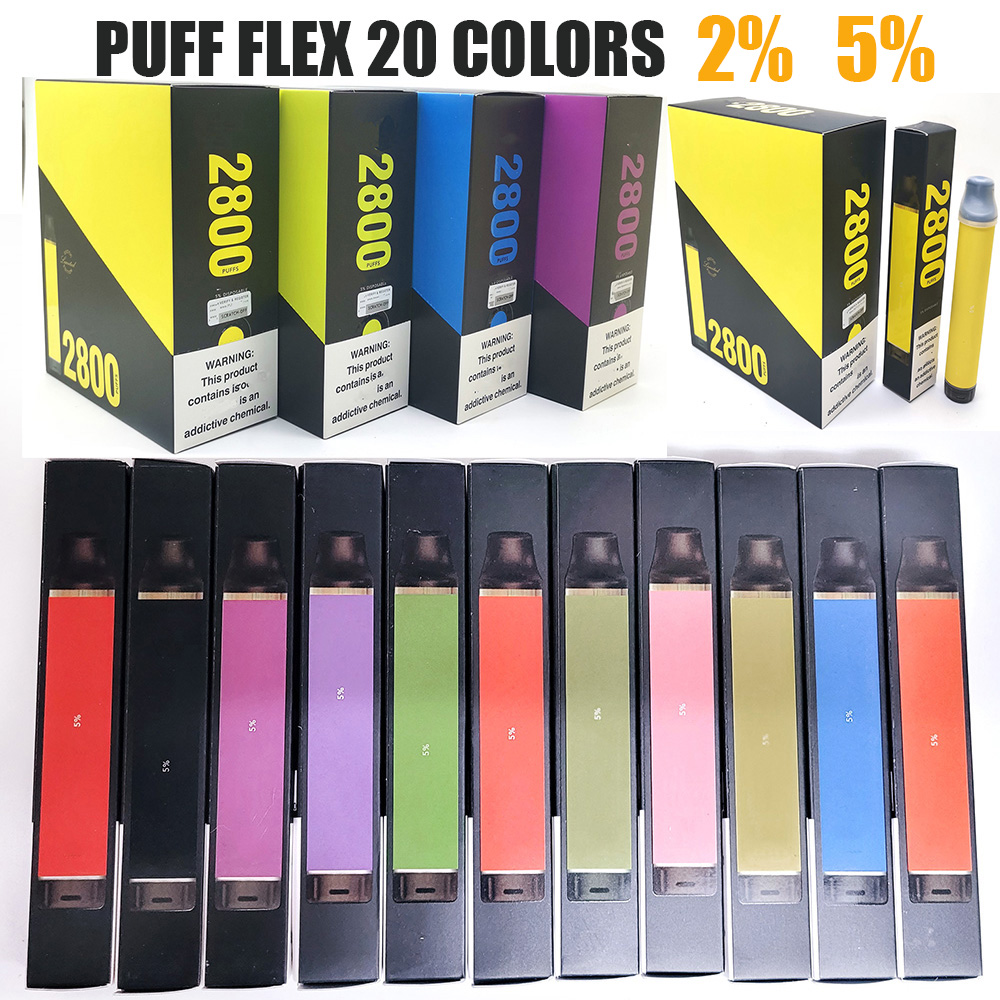 

Puff Flex 2800puffs Disposable E cigarettes 2800 Puffs Vape 8ml Vaporizer Stick Vapor Kit 2% 5% Pre Filled Cartridge Device bars Elux Legend