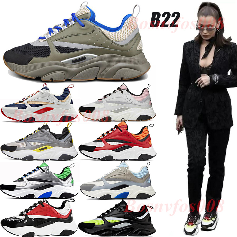 

Casual Shoes Grey Pale Pink Olive Green High Quality B22 Sneaker Calfskin Trainers Men Women Flat Outdoor Sport Retro Patchwork With Box Size 36-45, Please leave a message