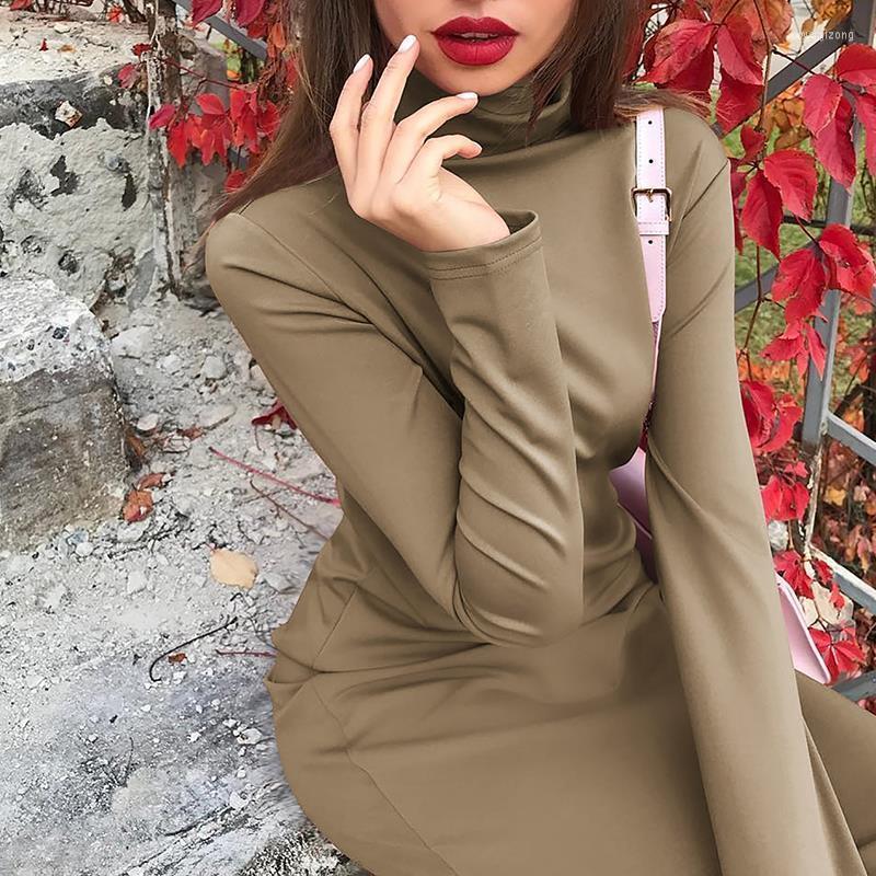

Casual Dresses Sexy Women Bandage Dress Autumn Turtleneck Slim Long Sleeve Bodycon Fashion Club Sheath Wrap SJ1833X, Blue