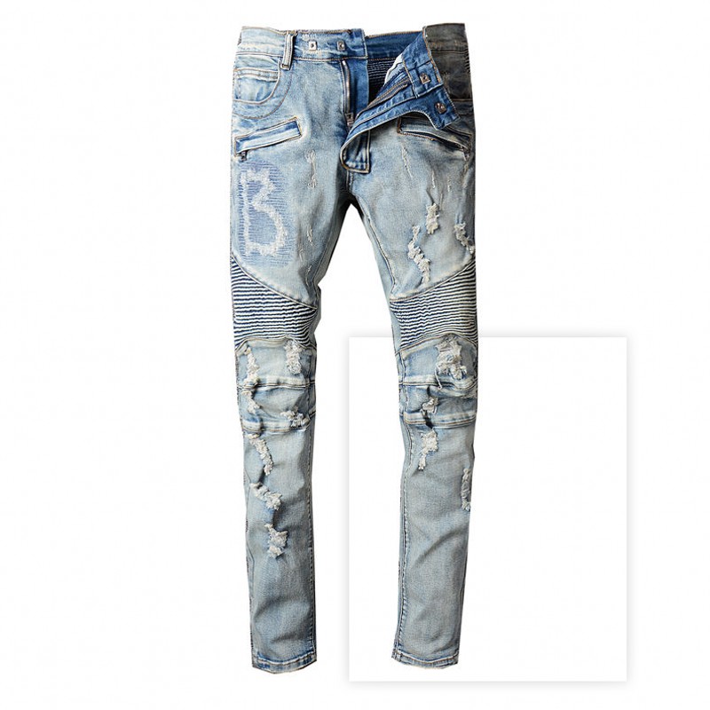 

Mens Designer Jeans Distressed Ripped Biker print Slim Fit Motorcycle Bikers Denim For Men Fashion Mans Hip Hop High quality Pants 13ss, 979