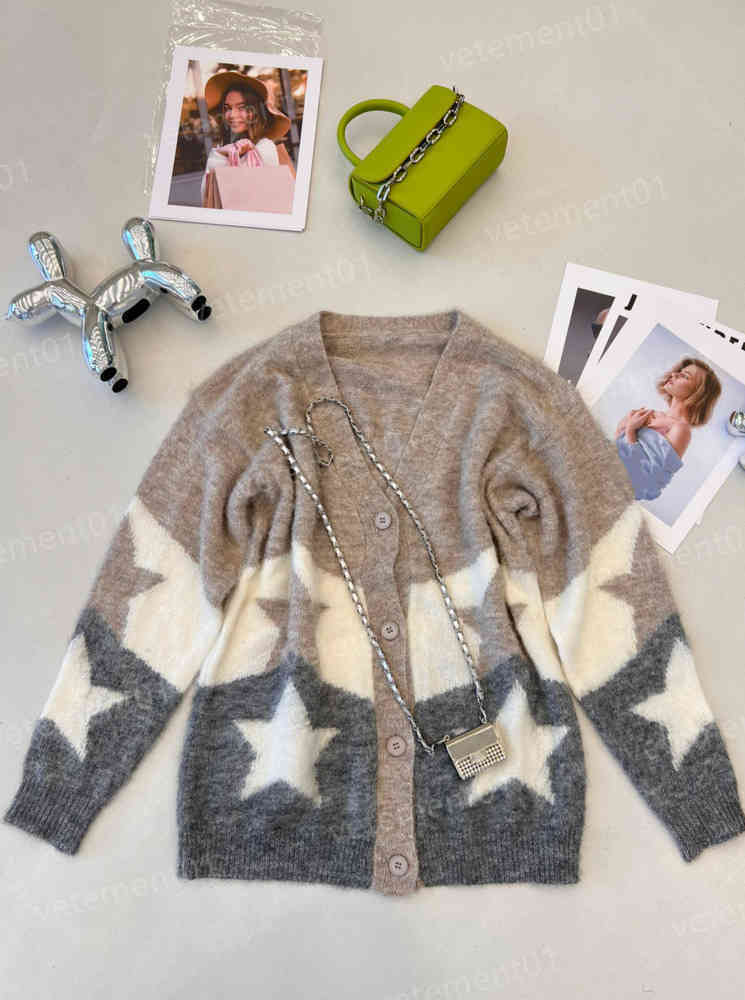 

Luxury Women Sweater Pentagram Pattern Fashion Brand Back Letter Logo Print Knitted Jacket Shawl Designer Womens Sweaters 0912, 20