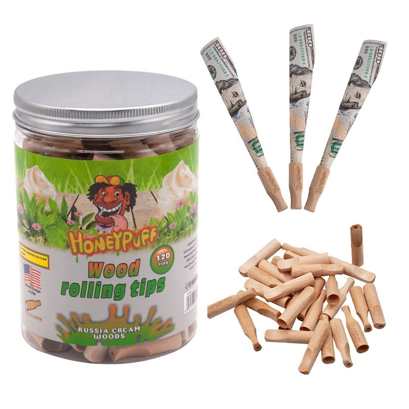 Honey puff canned wooden pipes water pipe multi flavor cigarette holder 120 pieces of grape edible wood suction nozzle dab rig bong-image-788755820