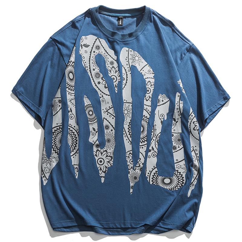 

Men's T-Shirts Summer Letter Printed Baggy T-Shirt Men Oversize Tees Fashion Korean Streetwear Short Sleeve Clothing Tops Male Plus Size 5XL, Black