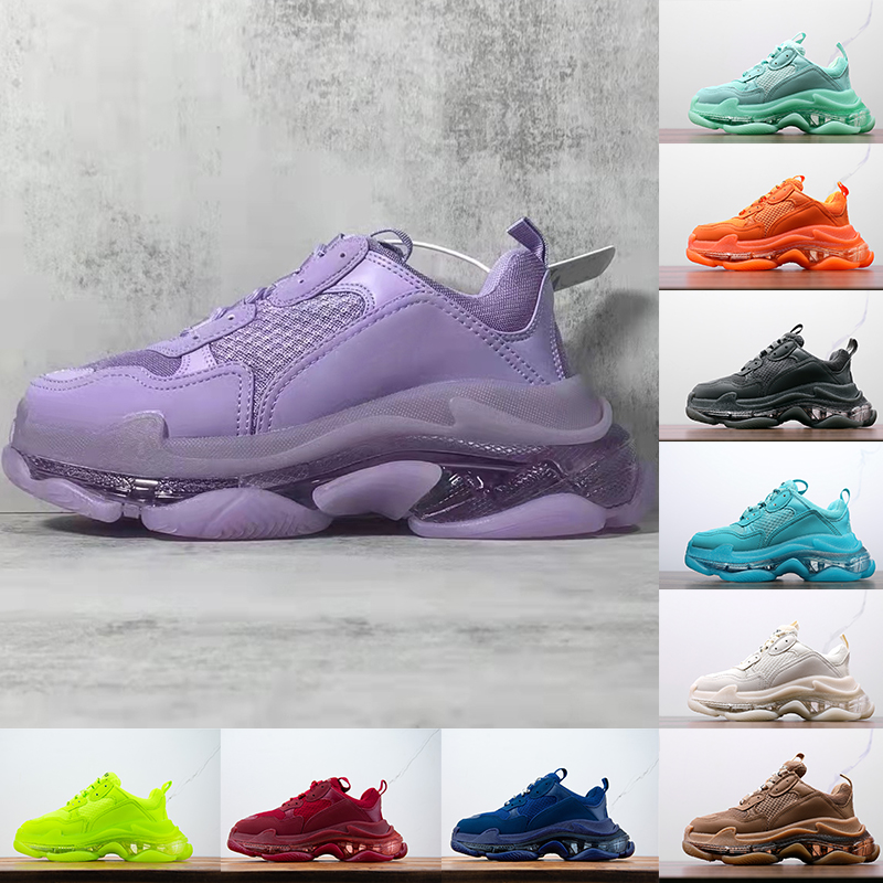 

Designer Casual Shoes Triple S Sneaker Clear Sole Turquoise TripleS Black Beige Grey Pink Platform Flatform Trainers Fluorescent Green Chunky Bulky Style Sneakers, 38