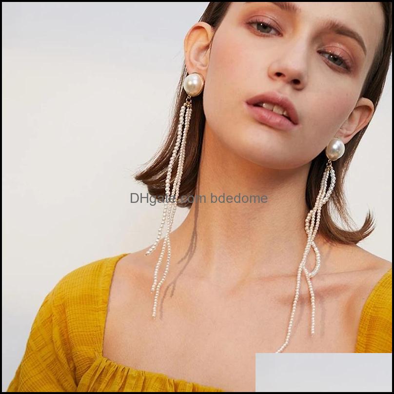

Dangle Chandelier Earrings Jewelry Statement Big Pearls Tassel Super Long For Women Personality Elegant New Pendien Dhbxe