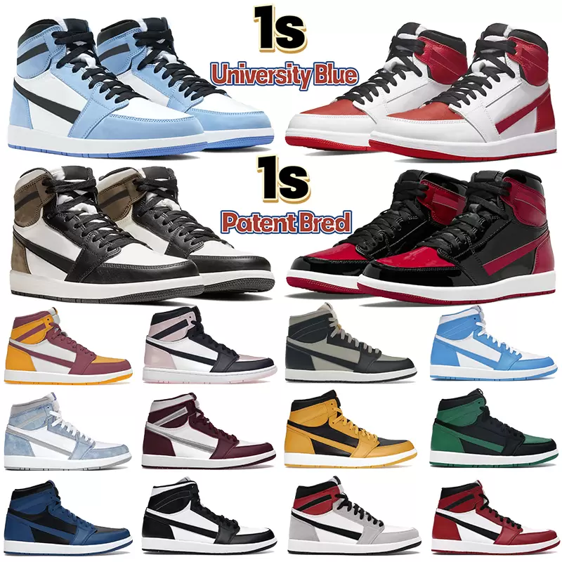 

1 1s sports basketball shoes for men women size 36-46 jumpman racer blue seafoam university blue visionaire patent bred carbon fiber offs white sneakers with box, B25