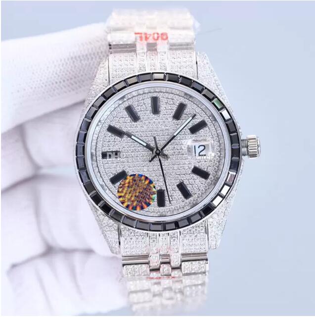 

2023SKVR Wristwatches Set Classic Diamond Mens Watch Automatic Mechanical Watch Stainls Steel Strap 41mm High-Definition Real Shot Waterproof Dign Sapphire, Black