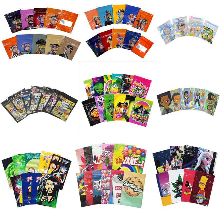 

personality Mini Edibles bags Smell Proof mylar Bag Packaging For gram 7x10CM 6X9CM