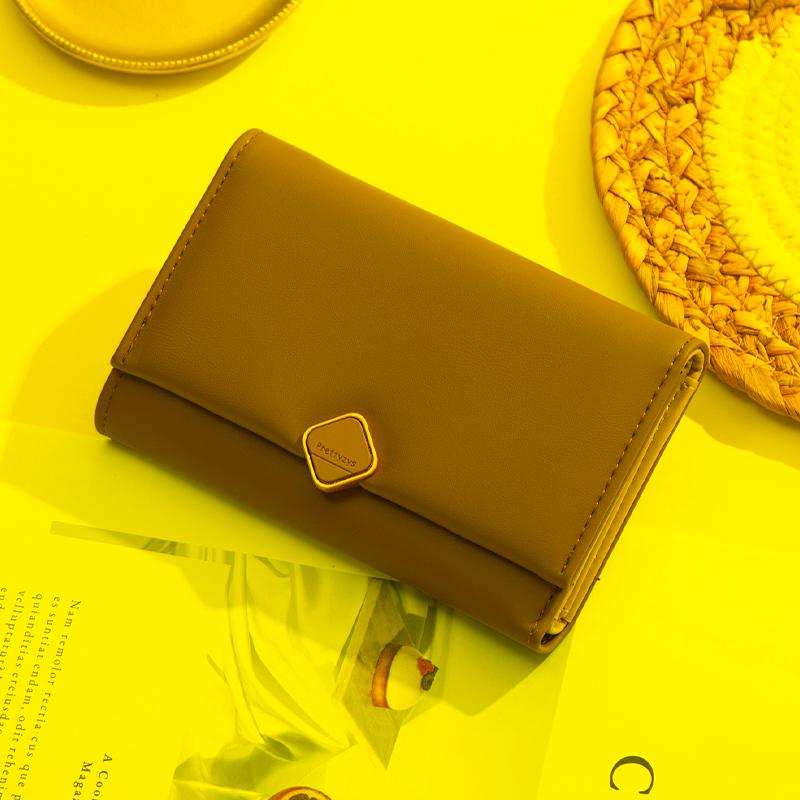 

Wallets Fashion Simple Three Fold Medium Wallet For Womens Soft PU Leather Fresh Coin Purse Card Holder Ladies Clutch FemaleWallets, Black