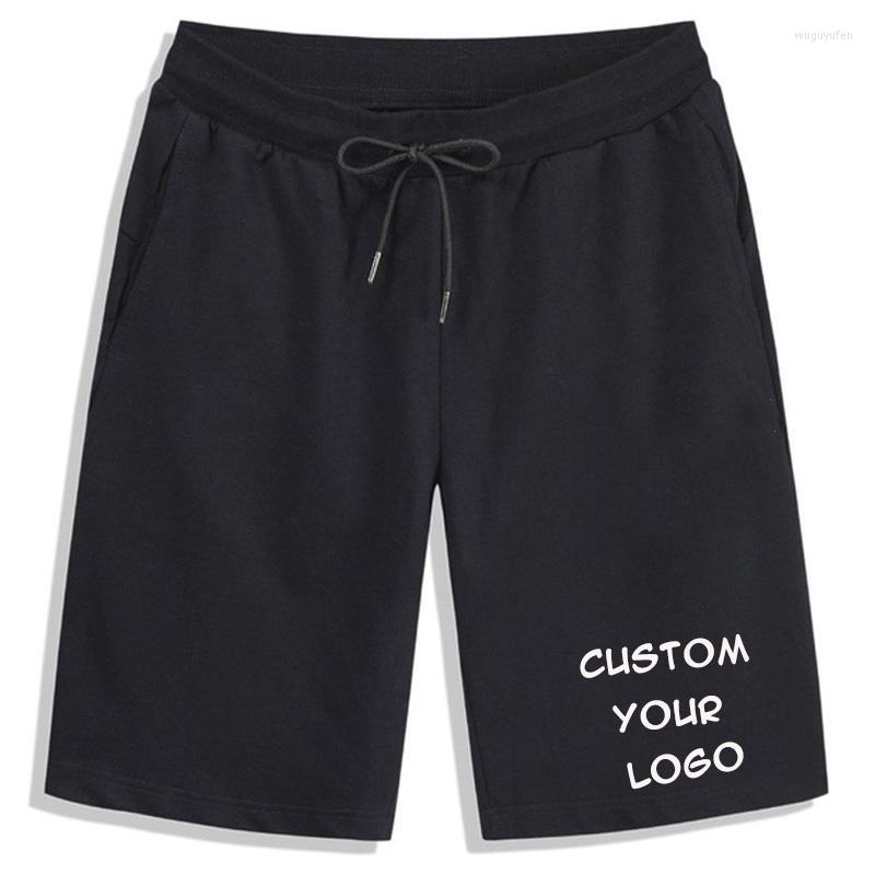

Men' Shorts Casual Sports Running Cotton Short Pants With Pocket Custom Your Logo Brand Male Clothing, Black