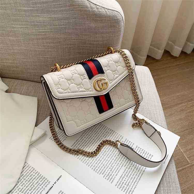 

2022 Top Design Luxury Bags High Quality Spring Chain Style Women's Small Square Bag, Black
