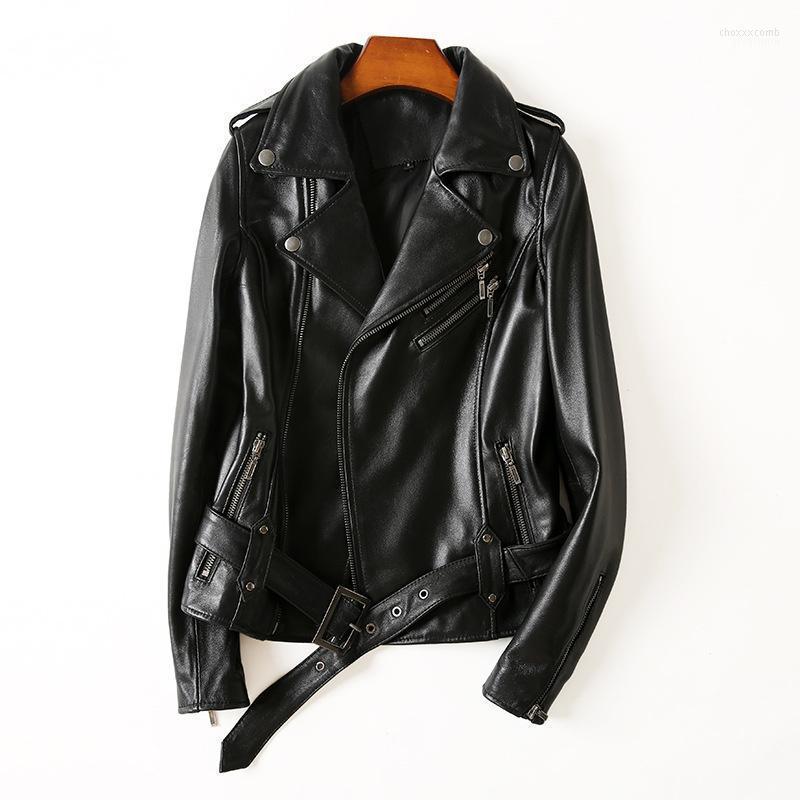 

Women' Jackets 2022 Spring Genuine Leather Clothes Short Korean Locomotive Jacket Slim Coat, Black