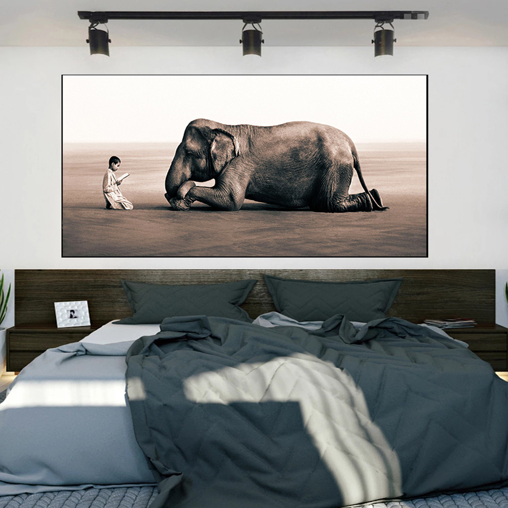 

Canvas Paintings Black and White African Animals Wall Art Pictures for Office Room Home Decorative Posters and Prints No Frame