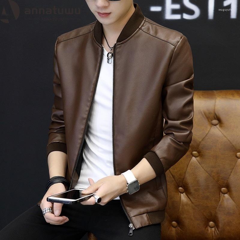 

Men's Leather & Faux Fuguiniao Fashion Brand Coat Plush Thickening Handsome Youth Large Jacket, Black