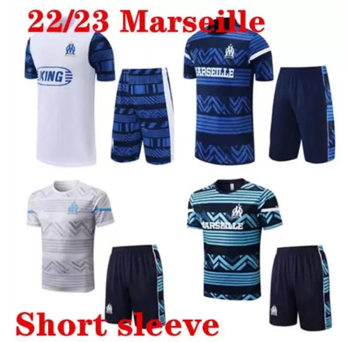 

22/23 Marseilles PAYET soccer tracksuit 2022 2023 Olympique de MarseilleS training suit Short sleeved Football kit uniform chandal adult Survetement
