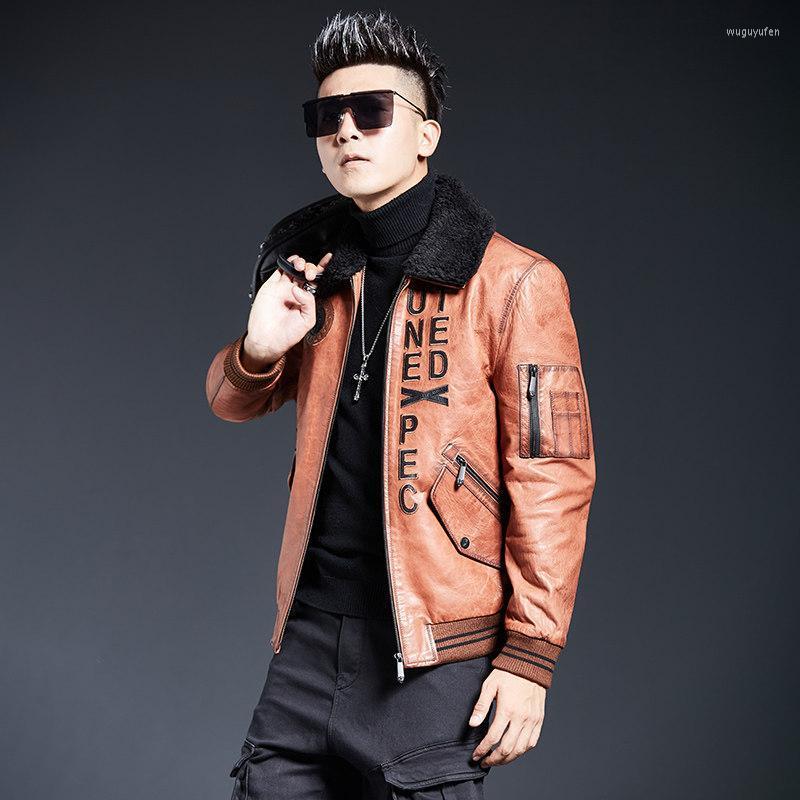 

Men's Leather & Faux Good 2022 Fashion Male Quality Genuine Sheepskin Warm Sheep Fur Luxury Coat P7170, Black