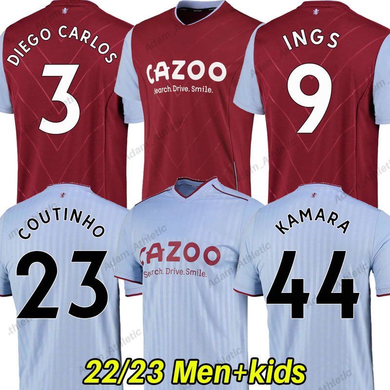 

Aston Villains soccer jersey 22 23 COUTINHO DIEGO CARLOS KAMARA INGS football shirts AUGUSTINSSON DOUGLAS LUIZ BAILEY McGINN BUENDIA WATKINS jersey Men kids kit, 22-23 home