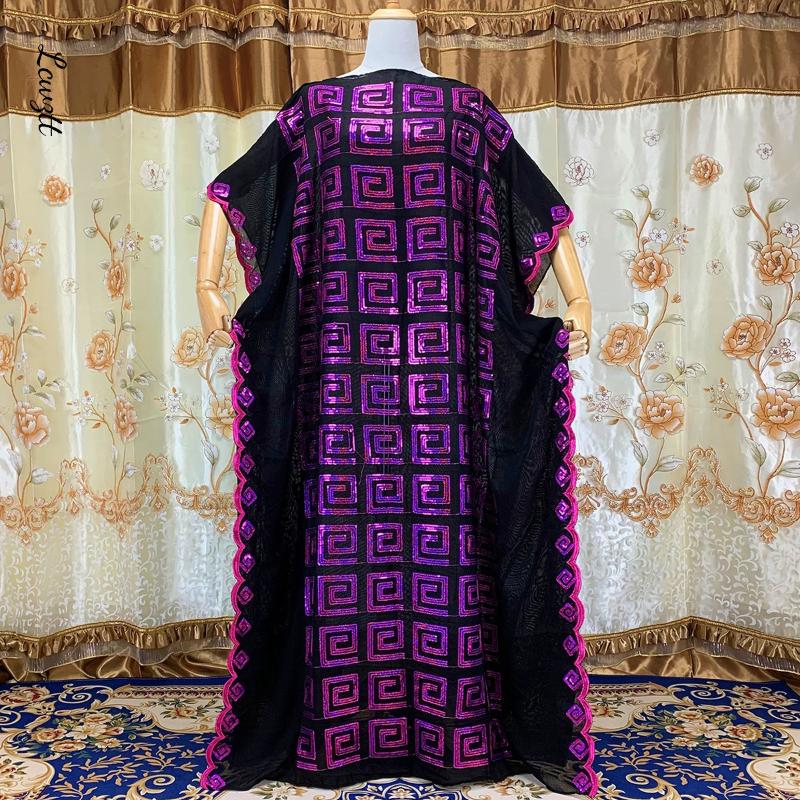 

Ethnic Clothing Latest Arrival Casual And Comfortable African Women Black Robe Sequin Embroidered Muslim Dress Dubai Pullover HP-18Ethnic