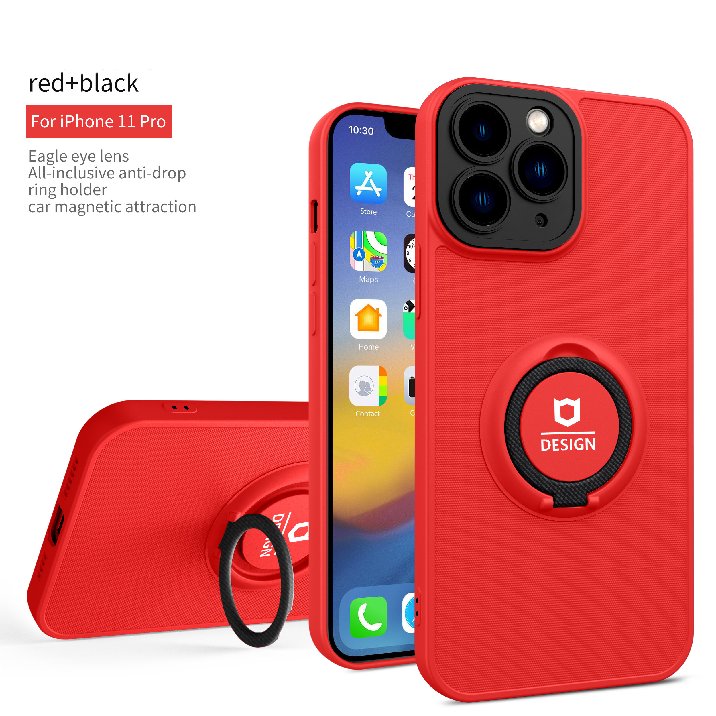 

Phone Cases For Iphone 14 13 12 11 PLUS PRO XR XS MAX SE 6 7 8 With Protable Kickstand Car Magnetic Function 4 Corners Drop Protective Camera Protection Cover, Black+black