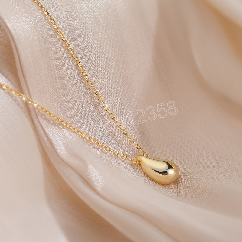 

Trendy Water Drop Pendant Necklace for Women Gold Colour Clavicle Chain Chokers luxury Wedding Party Jewelry Gifts Collares