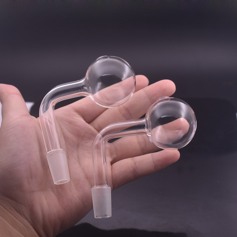 

10mm 14mm 18mm Male Joint 40mm Big BallGlass Oil Burner Pipe Transparent Clear Tobacco Bent Bowl Hookah Adapter Thick Smoking Accessories