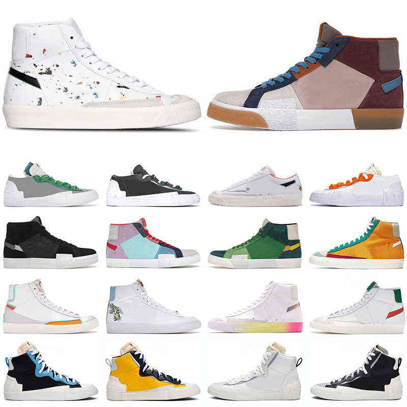 

men women casual shoes blazer mid 77 vintage Paint Splatter Mosaic Black Grey Catechu Classic Green Make it Count Iron Grey mens trainers Sp