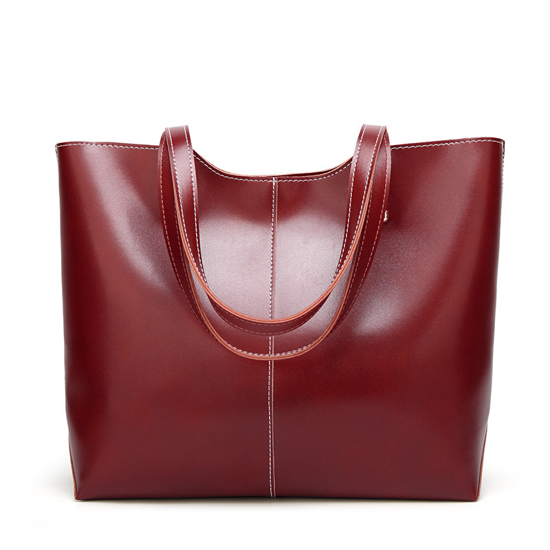

HBP womens purses handbags Oil Wax Leather Large Capacity Tote Bag Casual Women ShoulderBag winered, Pink