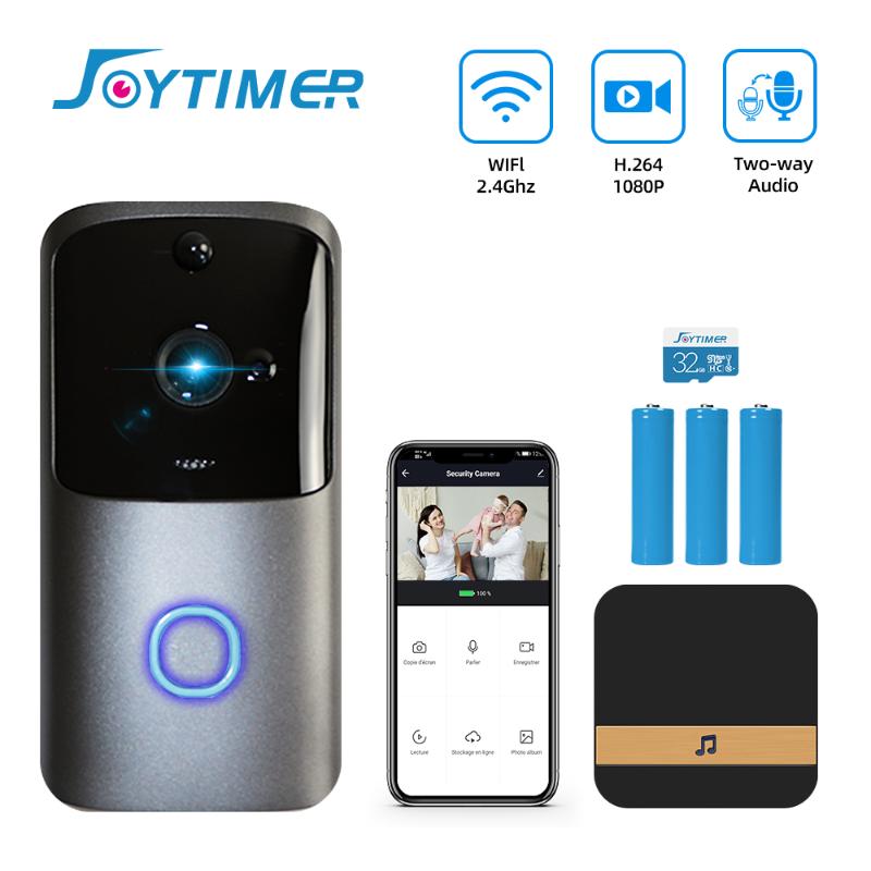 

Doorbells Joytimer Doorbell Smart Home Wireless Phone Door Bell Camera Security Video Intercom 1080P HD IR Night Vision For ApartmentsDoorbe