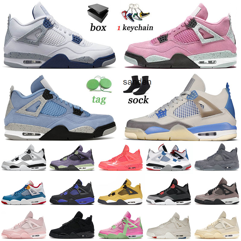 

Mens Basketball Jumpman Shoes 4s IV Retro University Blue Mindight Navy Off Sail Jorda 4 Bred Kaws Grey Seafoam White Oreo Sneakers, Other colours