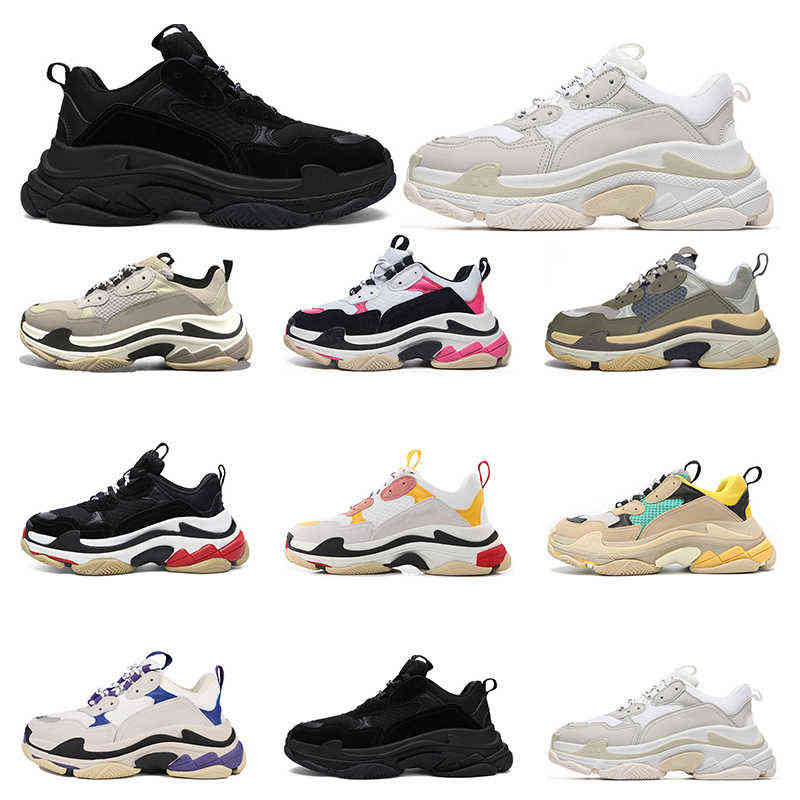 

2021 triple s mens women Casual Shoes fashion Luxurys Designers vintage sneakers black white grey purple tennis trainers jogging walking out, 5#color