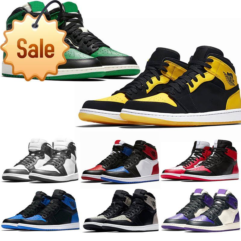 

Og 1 Pine Green Court Purple Mens Womens Basketball Shoes 1s Top 3 Bred Toe Barons Chicago Chameleon Sports Sneakers 5 .5 -13, A1 new love with yellow mark