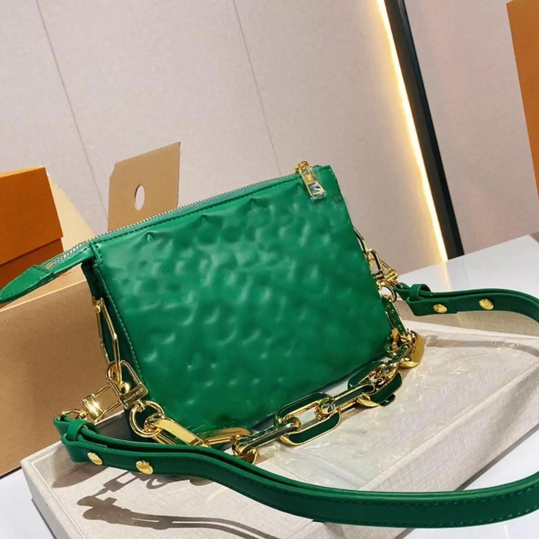

2022 coussin bb handbag embossed puffy coussin pm mm shoulder bag cross body Gold hardware chain baguette purse Luxurys Designers quality Genuine Leather bags, Dust bag