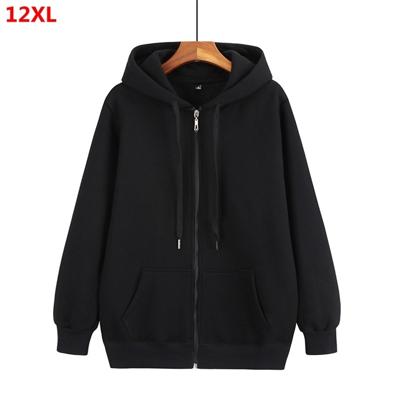 

Autumn men's zipper cardigan plus size hoodie men's jacket cardigan oversized mens hoodies sweatshirt men 9XL 10XL 8XL 220811, Black
