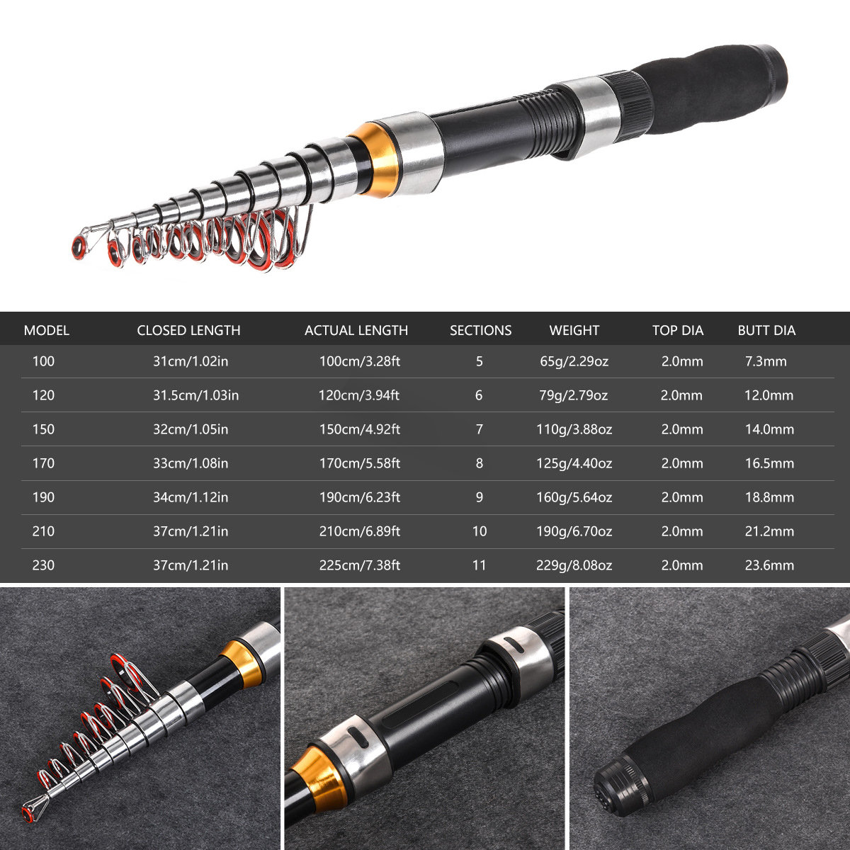 Mini Telescopic Fishing Rods Super Hard Carbon Steel Rivers Lakes Lures Ice Fishing Rod Portable Sea Pole Equipment-image-788770489