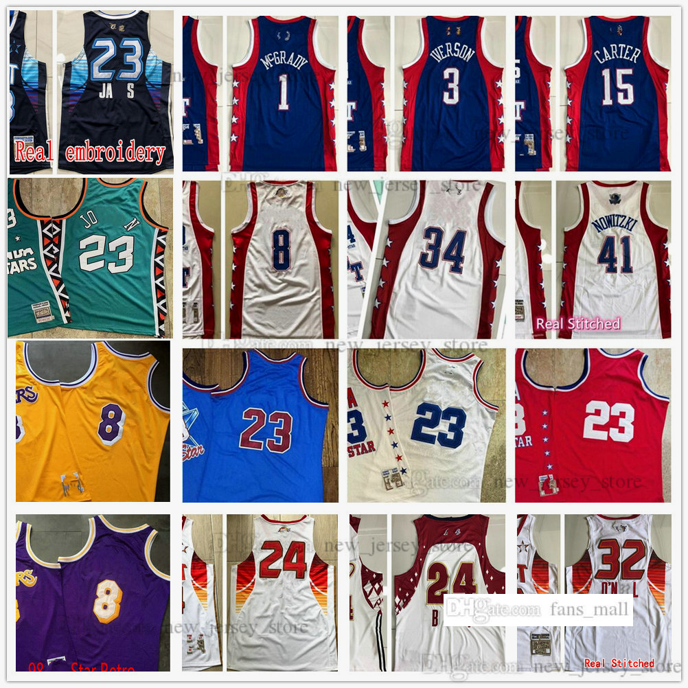 

Mitchell Ness 1996 West East All-Star Basketball Jerseys Real Authentic Stitched 1 Tracy 3 Allen McGrady Iverson 15 Carter 23 James AllStar 2004 2003 2007 1998 2009
