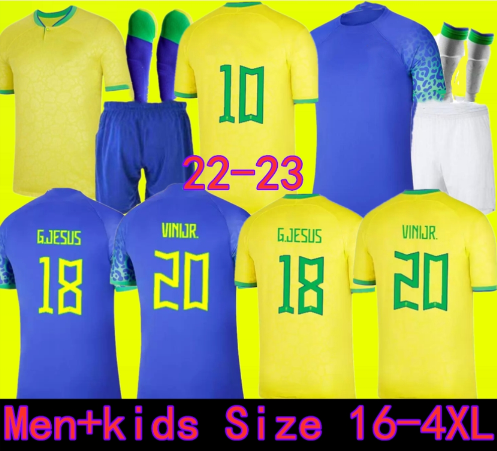 

2022 soccer jersey Camiseta de futbol PAQUETA BRAZILS NERES COUTINHO football shirt JESUS MARCELO PELE CASEMIRO brasil 22 23 maillots football men and kids SETS, Kit away 2022