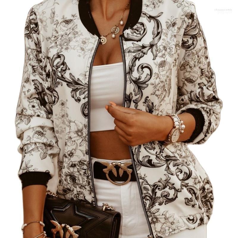 

Women's Jackets MODX 2022 Fashion Autumn And Winter Slim Stand Collar Long Sleeve Printed Short Jacket Small Coat Street Trendsetter