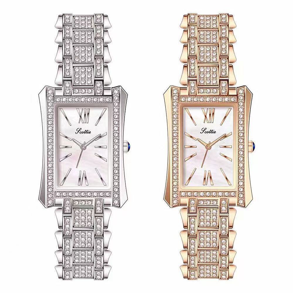 

Luxury womens watches Designer 2022 All-match Fashion Ladies Watch Diamond Rectangular Quartz Waterproof women Watch Strip Nail Tide High Quality hfhfd