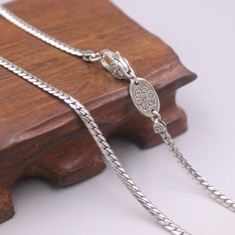 

Chains Real 925 Sterling Silver 3.0mm Flat Curb Link Chain Necklace 21.6inch StampedChains