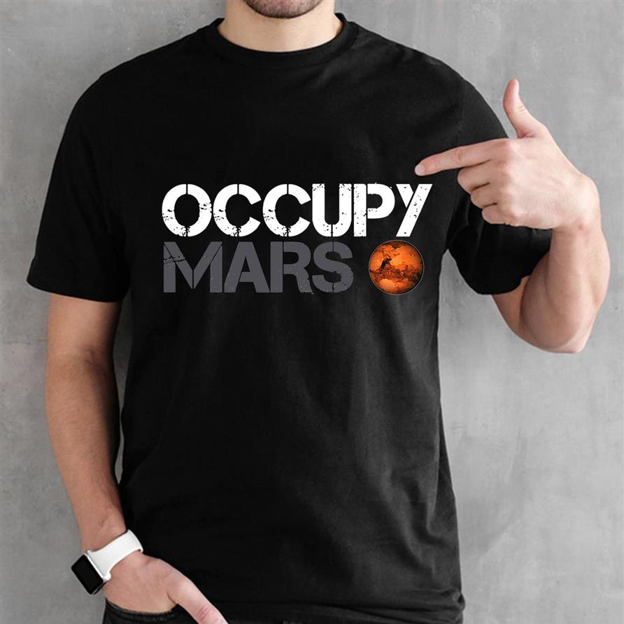 

Space X T shirt Tesla Tees Casual Top design Popualr Occupy Mars 100% Cotton Tee SHIRT X12142607, Black