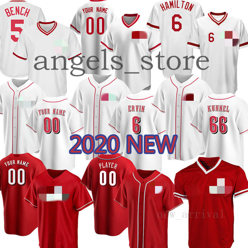 

Jersey 2020 Custom Reds Rose Barry Larkin Hamilton Johnny Bench DeSclafani Peraza Perez Seaver Winker Barnhart Suarez Senzel Griffey Jr Kemp Mens, 2020 custom (hongren