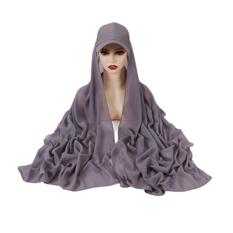 

Ball Caps Fashionable Instant Jersey Chiffon Hijab For Dubai Muslim Women With Baseball Cap Sports Bonnet HijabsBall, Navy